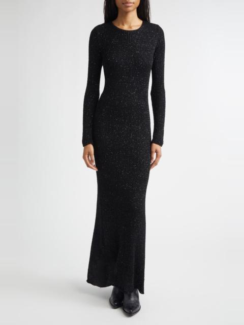Golden Goose Golden Goose Journey Long Sleeve Sequin Open Stitch Dress in Black at Nordstrom