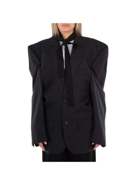 BALENCIAGA Balenciaga Ladies Anthracite Cut Away Boxy Blazer, Brand Size 1 (Small)