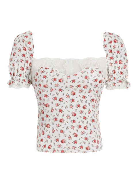 Dolce & Gabbana Dolce & Gabbana Floral-print Lace-trim Top