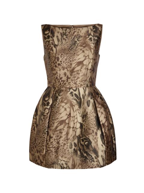 De La Vali DE LA Vali Pampero Leopard-print Satin-twill Mini Dress
