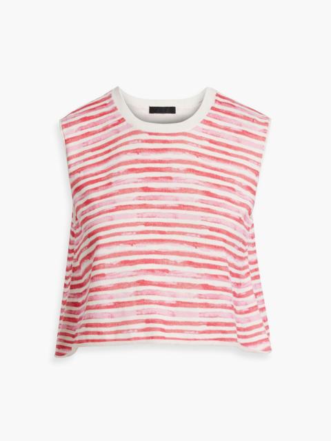 Other Designers Cropped striped cotton and cashmere-blend top