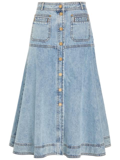 Zimmermann Zimmermann Panelled Denim Midi Skirt