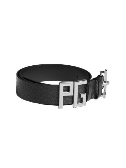 Jean Paul Gaultier Jean Paul Gaultier Calfskin Leather Belt With "JPG" Metal Letters