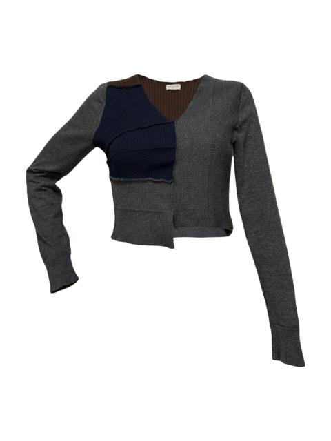 Dries Van Noten DRIES VAN NOTEN Fall Winter 2023 Deconstructed Patchwork Knit Sweater