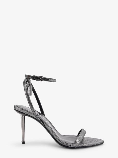 TOM FORD Tom Ford Laminated Heeled Sandals Silver Women