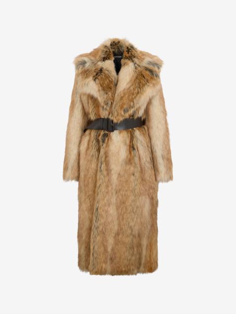 Roberto Cavalli Brown faux fur coat