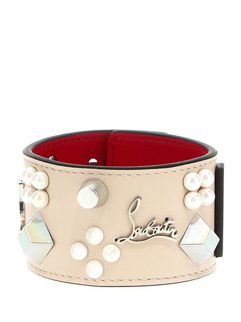 Christian Louboutin Carasky Leather Spikes Bracelet
