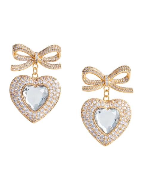 self-portrait Self-Portrait Women Metallic Earings With Heart Pendant And Bow In Copper Woman