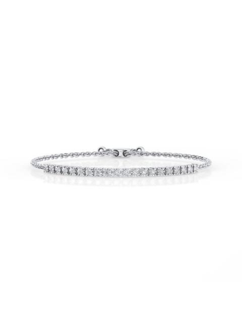 Other Designers Brilliant Diamond 1/2 Ctw Round Lab Grown Diamond Bolo Bracelet in Sterling Silver