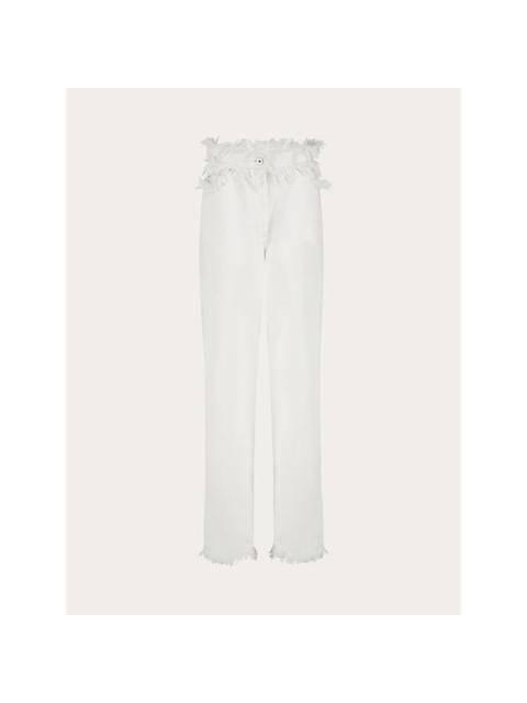FERRAGAMO Ferragamo White High Waist Trousers