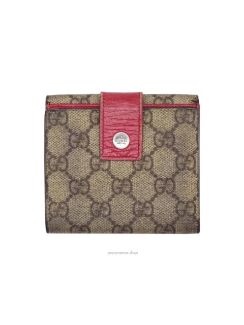 GUCCI Gucci Trifold Wallet - GG Supreme Pink