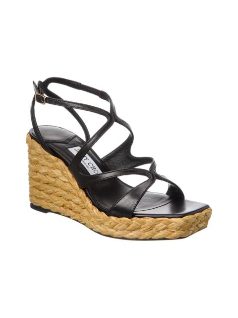 JIMMY CHOO Jimmy Choo Ayla 85 Leather Wedge Sandal