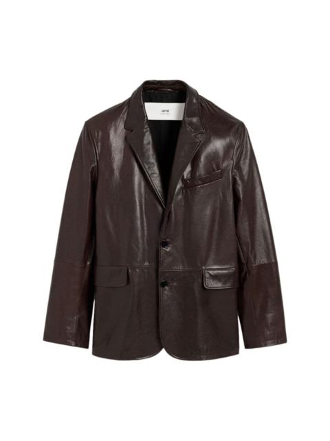 AMI Paris single-breasted leather blazer