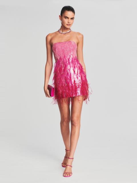 RETROFÊTE ANASTASIA SEQUIN FEATHER DRESS