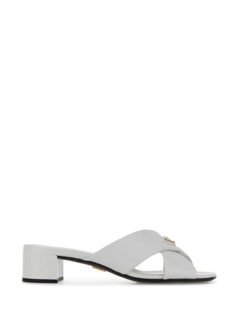 Prada Prada Women White Leather Mules