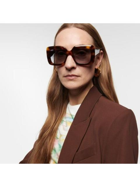 CELINE Celine 3 DOTS Women Sunglasses Havana Gradient Smoke Geometric CL40263I 53B