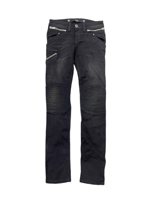 Other Designers If Six Was Nine - Faith Connexion Black Zip Biker Jeans