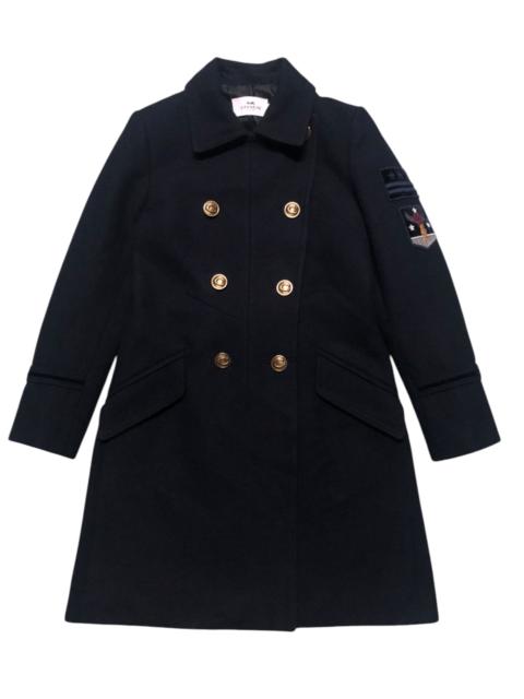 COACH Coach Wool Coat Navy Blue Double Breasted