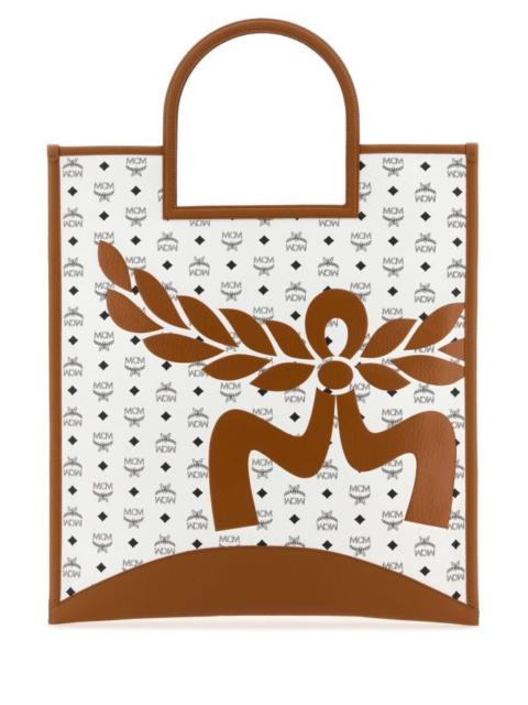 MCM Mcm Woman Printed Canvas Xl Aren Shopping Bag