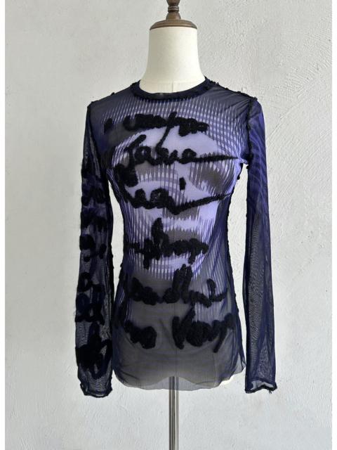 Jean Paul Gaultier Jean Paul Gaultier vintage letter and figure stretch mesh top
