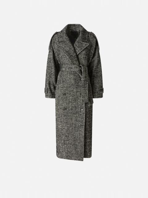 PINKO LONG HERRINGBONE CLOTH COAT