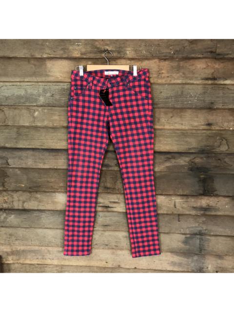 Other Designers Japanese Brand - Letter Checkred Blue Red Casual Pants #4637