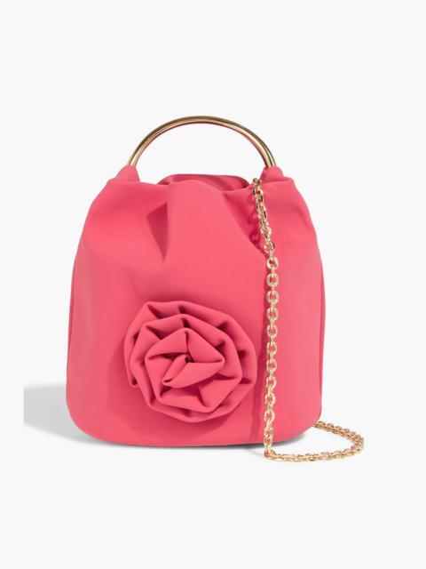 Other Designers Grace floral-appliquéd jersey clutch