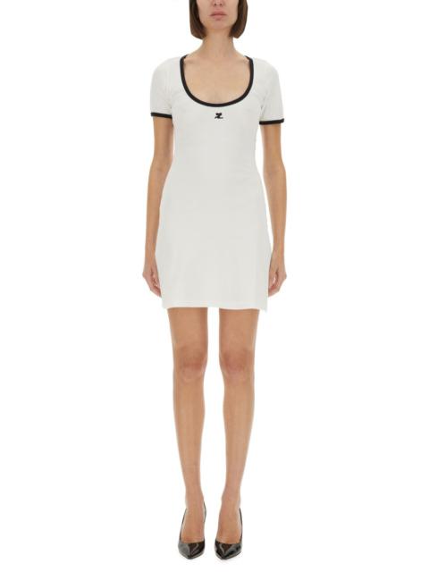 courrèges HOLISTIC CONTRAST MINI DRESS