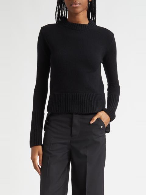 sacai Sacai Crewneck Wool Sweater in Black at Nordstrom