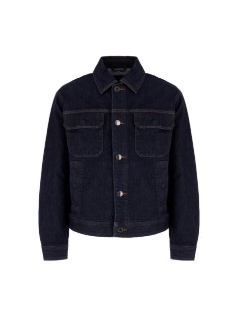 logo-button denim jacket