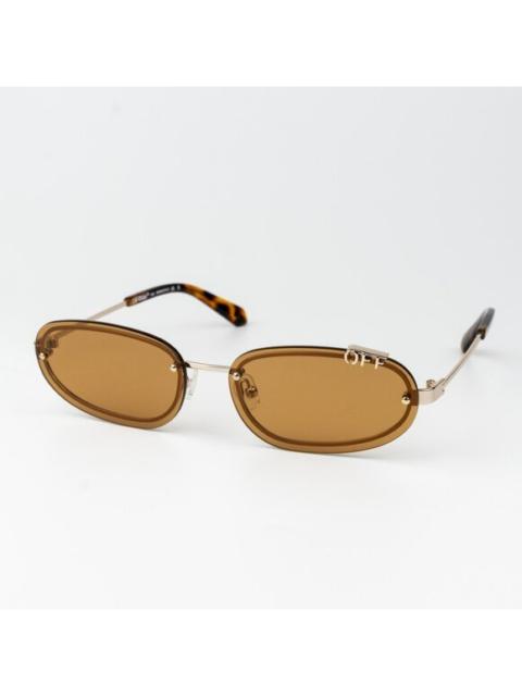 Off-White Off-White MIAMI Women Sunglasses Gold Camel Oval OERI13M MIAMI 7662