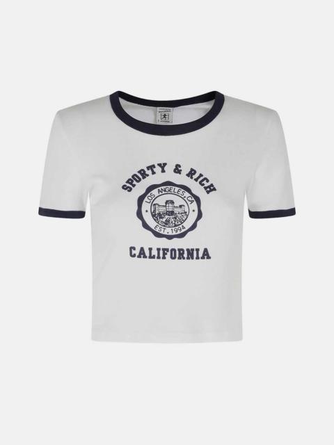 Sporty & Rich TO073710509WH50-3922 CALIFORNIA EMBLEM SOFT RINGER TEE