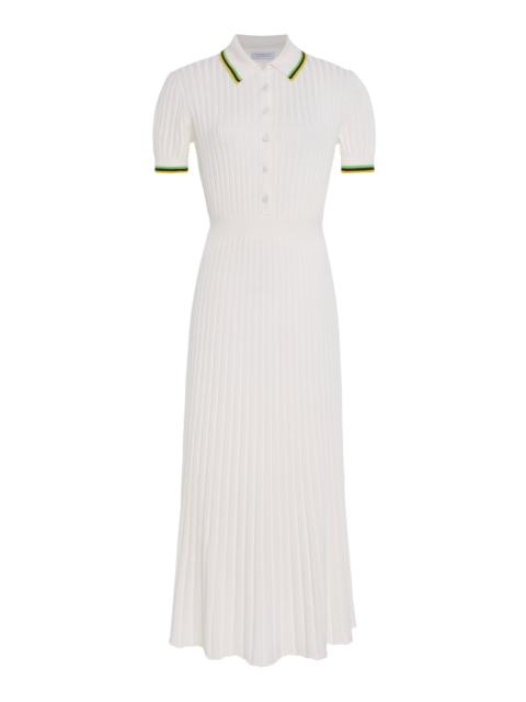 GABRIELA HEARST Eyot Knit Cashmere-Silk Maxi Polo Dress ivory