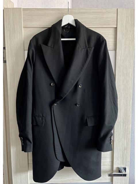 Other Designers Masnada Black Double Breasted Anatomical Long Layered Coat