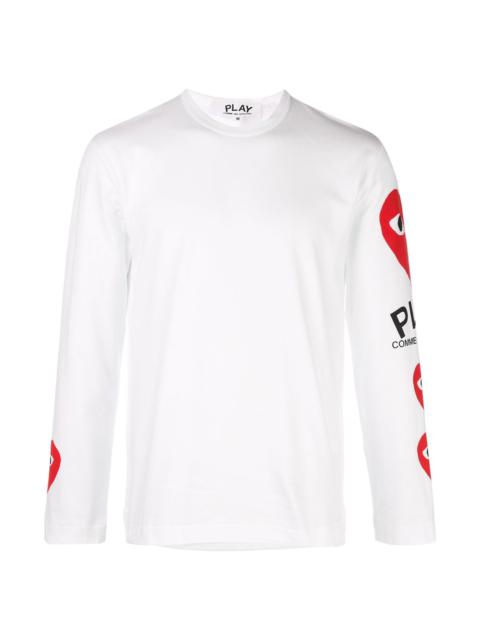 Comme des Garçons PLAY HEART PRINTED SLEEVES T-SHIRT