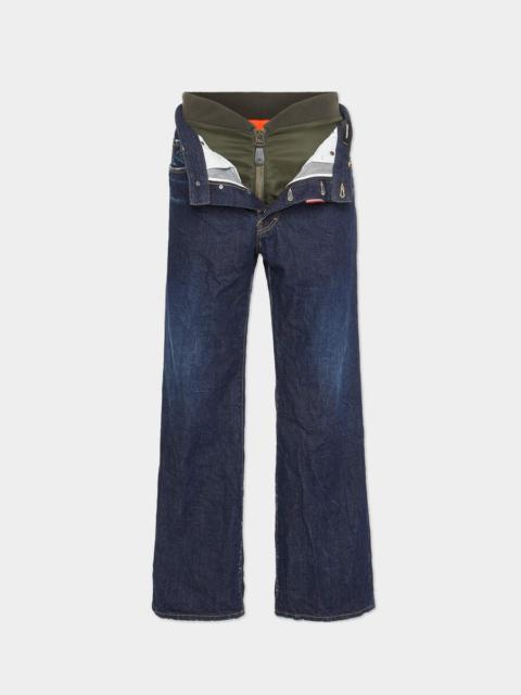 DSQUARED2 DARK INDIGO AVIATOR WASH LOOSE JEANS