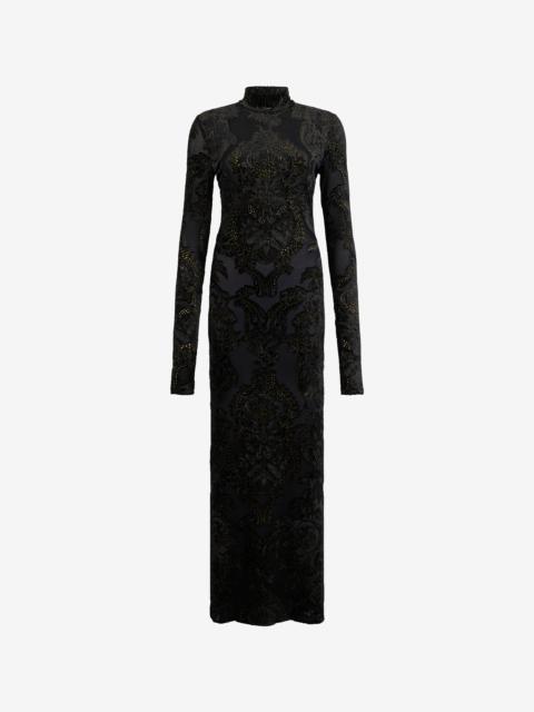 Roberto Cavalli Dress with Ornamental Black Print