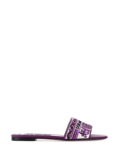 Dolce & Gabbana Dolce & Gabbana Women Embroidered Fabric Slippers