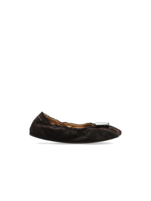 Maison Margiela MM6 MAISON MARGIELA Suede Brown Ballet Flats New & Authentic
