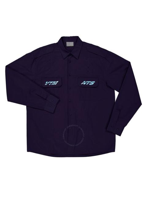 Other Designers Vtmnts Men's Navy Blue Military-Style Police Shirt