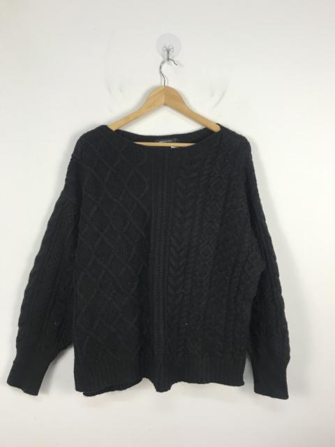 Other Designers Japanese Brand - American Holic Black Giant Braid Cable Knit Sweater #3034