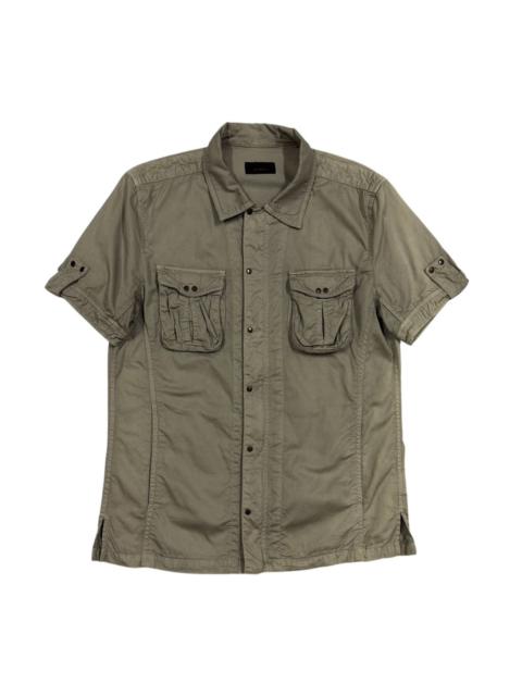 Vtg🔥Tete Homme Vintage M65 Snap Button Zipper Pocket Shirt
