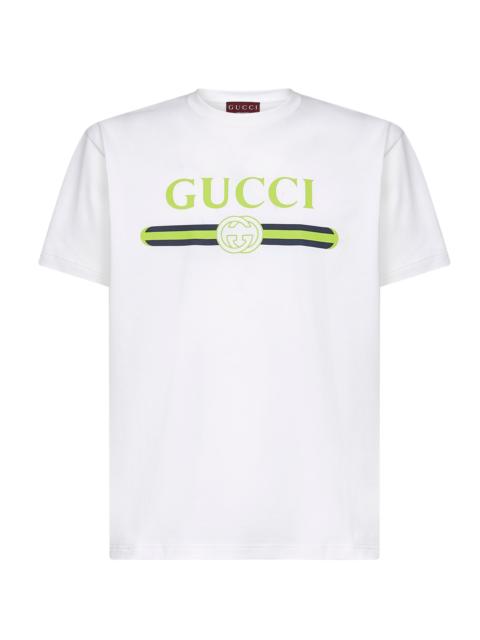 GUCCI Gucci Men White Cotton Jersey Printed T-Shirt