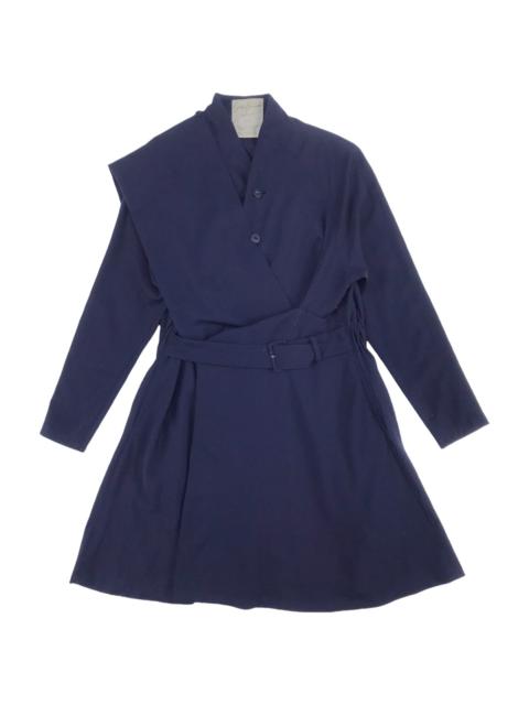 Yohji Yamamoto Yohji Yamamoto Signature Navy Dress Wrap Coat