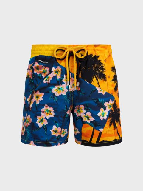 Vilebrequin Men Swim Trunks Hawain Mix - VBQ x Palm Angels