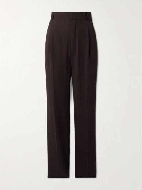 Silk-georgette straight-leg pants