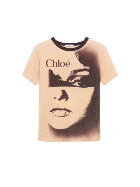 Chloé CREW-NECK LOGO T-SHIRT IN COTTON JERSEY