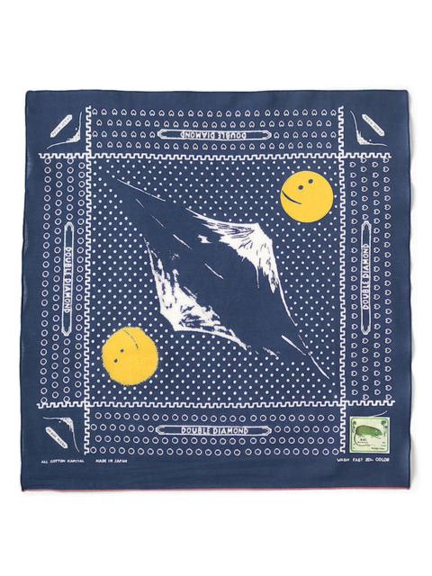 Kapital KAPITAL Fastcolor Selvedge Bandanna (Mirrored Fuji PROFILE RAINBOWY) 'Navy'