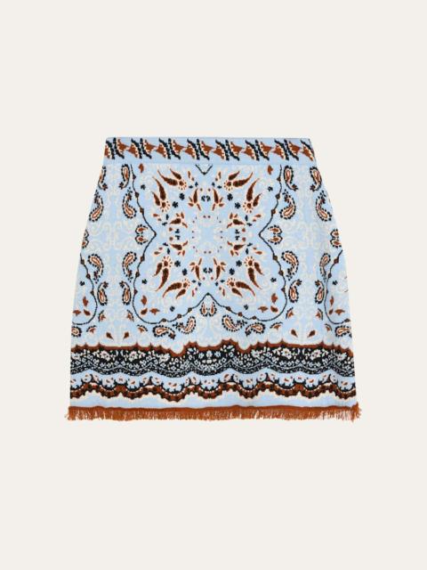 Cara Cara Lindy Jacquard Knit Wool-Blend Mini Skirt