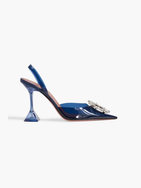 Amina Muaddi Begum crystal-embellished PVC slingback pumps